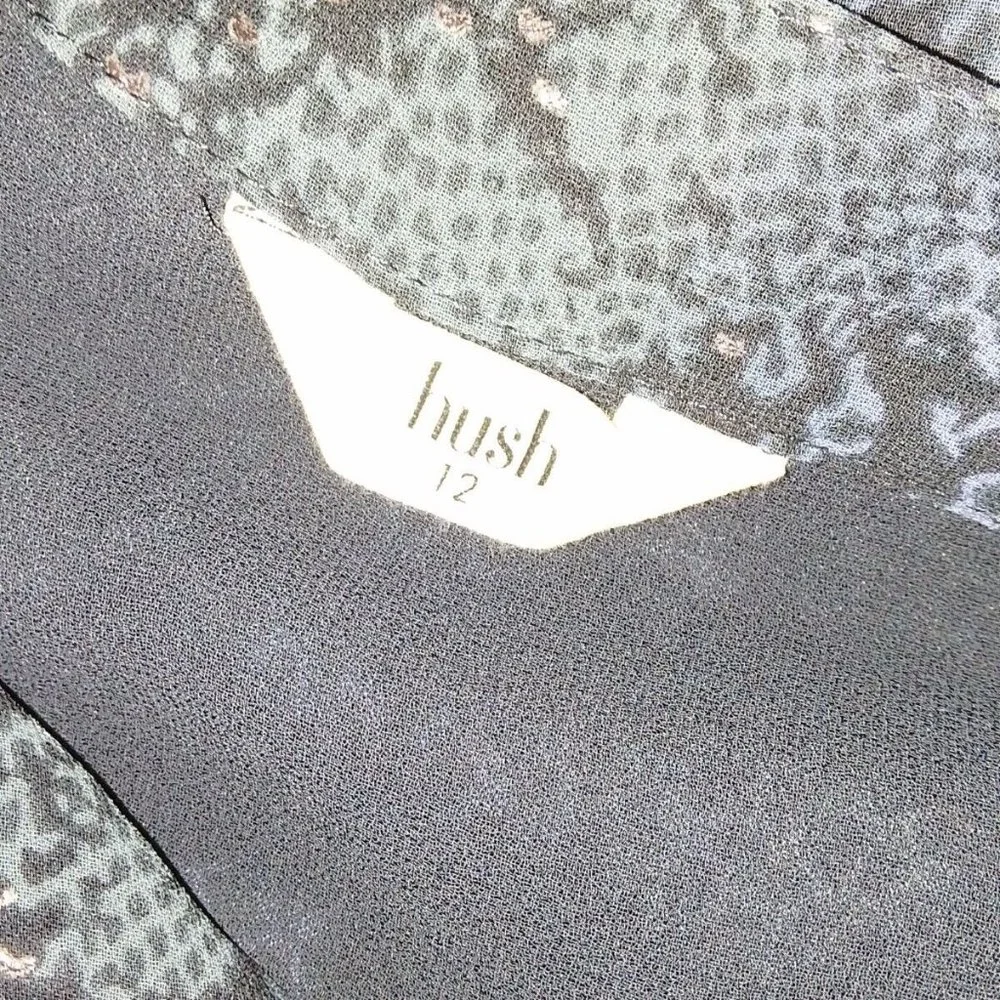 HUSH Snakeskin Neck-Tie Midi Maxi-Dress Size UK 12 EU 40 - Picture 10 of 10